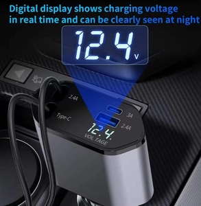<span class=keywords><strong>Chargeur</strong></span> de <span class=keywords><strong>voiture</strong></span> rétractable Starlight Lamp 120W <span class=keywords><strong>4</strong></span>-en-1 à charge rapide avec port Type-C pour téléphone portable et montre connectée - Product Image 4