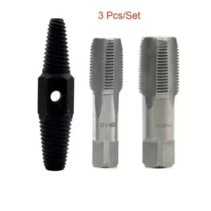 3pcs 1/2 Inch 3/4 Inch Wire Screw Extractor Broken Water Pipe Thread Repair Tap Set Remover Tools