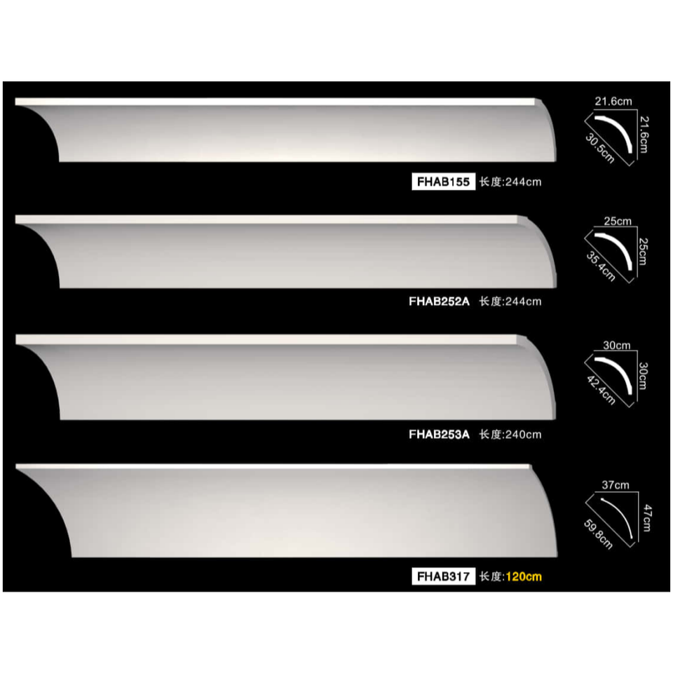 Free Sample Unpainted Polyurethane Plain Corner Molding| Alibaba.com