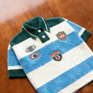 Polo da Uomo in Maglia di Cotone Personalizzata con Design Jacquard a Palme di Cocco, Maniche Corte e Colletto Risvoltato, Ideale per l'Estate - Product Image 3