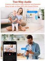 Caméra IP de surveillance intelligente sans fil HD 1080P pour la maison, P2P sans fil, 360 degrés PTZ, ampoule intelligente avec matériau plastique