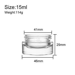 Pot en verre épais de luxe de 15 ml avec bouchon lisse noir RC pour crème pour les yeux et le visage - Product Image 5