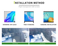 Pantalla LED Holográfica Transparente para Interiores/Exteriores P6.25 de Alto Brillo, Doble Cara, 1080P, Adobe RGB 98%, Garantía de 5 Años