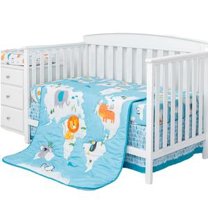 Juego <span class=keywords><strong>de</strong></span> cama con diseño <span class=keywords><strong>de</strong></span> <span class=keywords><strong>elefante</strong></span> y León <span class=keywords><strong>para</strong></span> bebé, edredón 100% algodón con dibujos animados <span class=keywords><strong>de</strong></span> animales, 3 unidades - Product Image 1