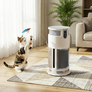Purificateur d'<span class=keywords><strong>air</strong></span> pour animaux domestiques, 3 vitesses de ventilation, indicateur PM2.5 à 4 couleurs, capture les poils de chat en suspension, griffoir en sisal intégré - Product Image 6