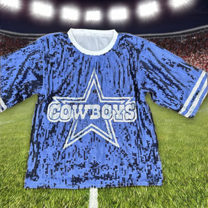 Women's <strong>Plus</strong> <strong>Size</strong> <strong>Sequin</strong> <strong>Tops</strong> Casual Cowboy Football Game Day Shirts with Leopard Pattern Knitted Fabric Jersey - Product Image 1