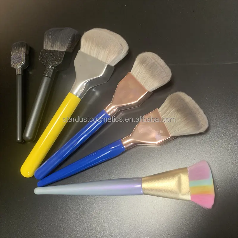 Malpin sel Design Kunden spezifische blaue und gelbe Magic Makeup Foundation Pinsel Private Label Makeup Regenbogen Meerjungfrau Pinsel