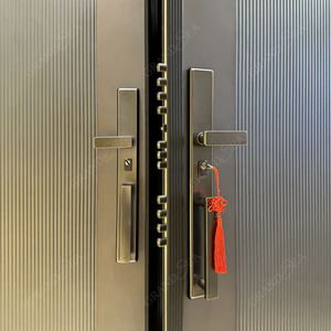 Portes <span class=keywords><strong>d</strong></span>'<span class=keywords><strong>entrée</strong></span> modernes en acier noir de style italien, blindées, à <span class=keywords><strong>points</strong></span> de verrouillage multiples, pour villa ou appartement - Product Image 3