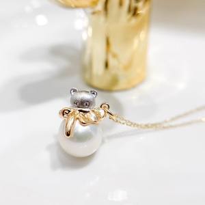 Pendentif de luxe DIY en argent 31416 avec support vide plaqué or S925 pour perle de 11-13 mm à effet de couleur chat, accessoires pour source lumineuse - Product Image 1