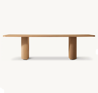 Table à manger rectangulaire solide RH Byron, design géométrique postmoderne, fabrication artisanale, mobilier écologique pour 8 personnes