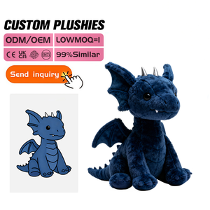 Peluche de dragon brodée personnalisée de haute qualité, super douce, mignonne, cadeau pour entreprise et amis - Product Image 2