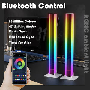 Lampe d'ambiance de bureau LED RGB avec télécommande Bluetooth, rythme musical, veilleuse, miroir, lampe décorative pour salle de jeux et TV - Product Image 3