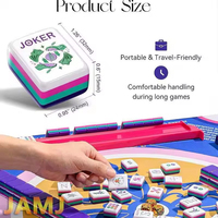 Tarjeta de Mahjong Europea y Americana al por Mayor, Mini Tarjeta de Mano Portátil con Combinación de Colores, Cuatro Capas de PVC, Tarjeta Estrella Morada