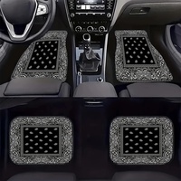 Vente en gros de tapis de voiture rétro imprimé bohème ensemble de quatre pièces de tapis absorbant en caoutchouc pour