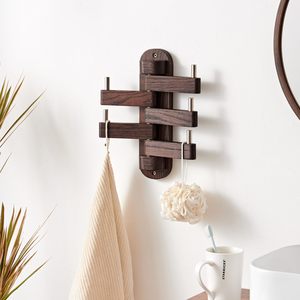 Swivel <strong>Coat</strong> <strong>Hooks</strong> for Walls Decorative <strong>Oak</strong> Wood <strong>Coat</strong> Rack Wall Shelf for Bedroom Living Room Bathroom Office Wood Wall <strong>Hooks</strong> - Product Image 6