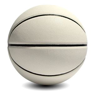 Balón <span class=keywords><strong>de</strong></span> Baloncesto <span class=keywords><strong>de</strong></span> Cuero PU Blanco Personalizado a Precio Económico, Tamaños 1-7, con su Logotipo y Embalaje Personalizado para Entrenamiento y Práctica - Product Image 1