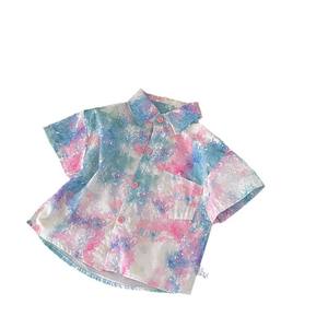 Chemise à manches courtes pour garçons 2026 – Nouvelle collection é<span class=keywords><strong>t</strong></span>é – <span class=keywords><strong>T</strong></span>-<span class=keywords><strong>shirt</strong></span> tie-dye tendance pour bébés garçons – Hauts élégants pour bébés garçons - Product Image 1