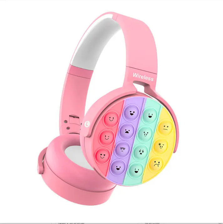 Poppy Game Draadloze Hoofdtelefoon Met Led Licht Draadloze Koptelefoon Ondersteuning Tf Card Gaming Headset Voor Kinderen