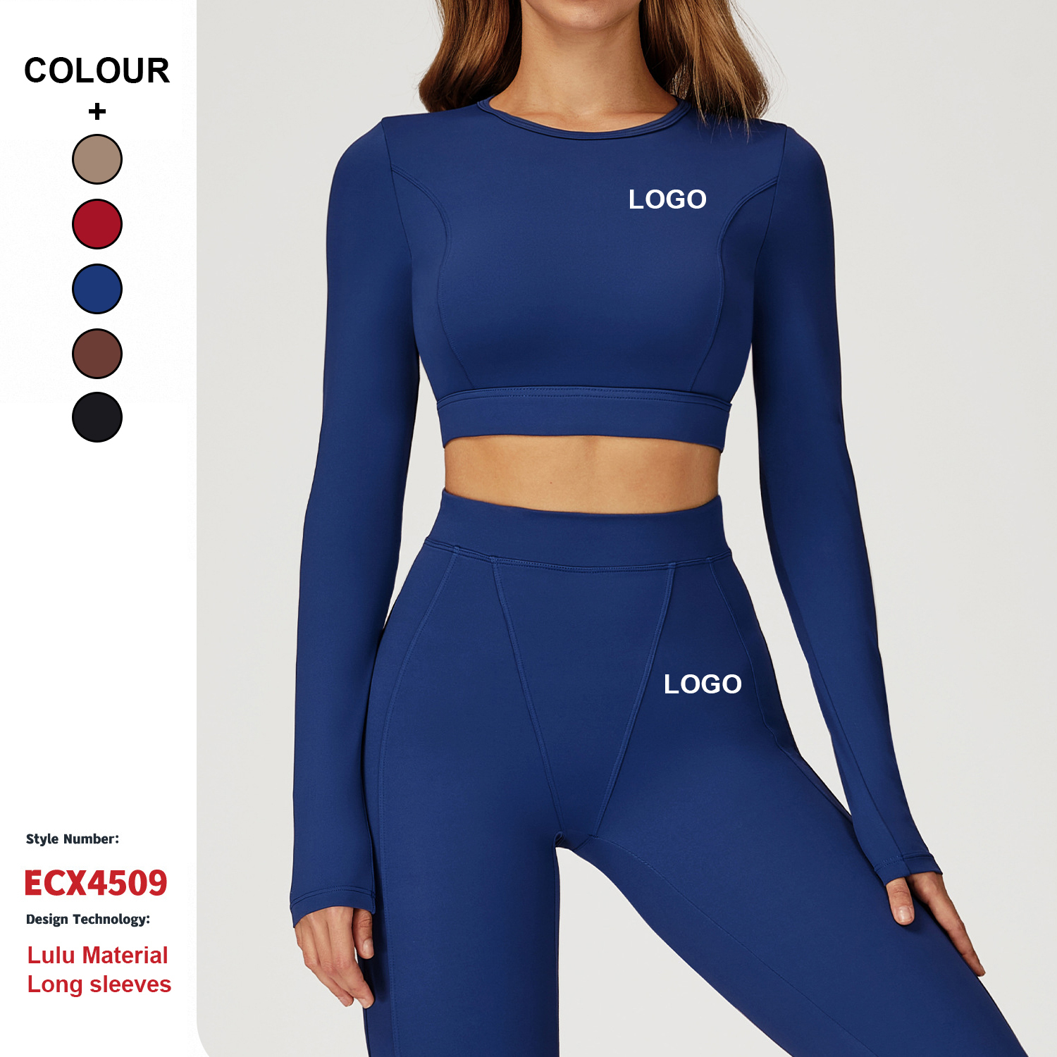 New Nude Tight Quick-Drying Breathable Yoga Long-Sleeved Sports Tight Round Neck Long-Sleeved Women'S Running Fitness Yoga Tops