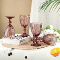 Verres à vin vintage violets les plus vendus, verres à pied serpentin colorés, ensemble de verrerie pour mariage