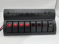 Panneau de commutation à 8 voies de haute qualité avec interrupteur à bascule et indicateur LED rouge et bleu, disjoncteur pour applications marines et automobiles