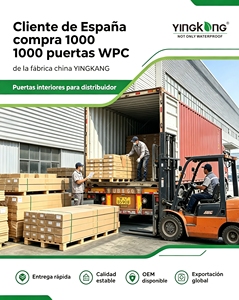 <span class=keywords><strong>Puerta</strong></span> Interior WPC Personalizada Yingkang, 2400 mm de Altura, Disponible en Diseño de Doble Hoja con Panel de Vidrio Tipo Louver para Madre e Hijo - Product Image 3