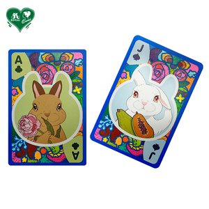 Colorido conejo blanco impermeable claro transparente naipes plástico póquer conejo tarjeta-Nuevo diseño - Product Image 3