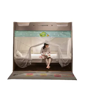 मेडोगा डबल डेकर किड्स बंक बेड शिशुओं के लिए बच्चों के डॉरमेट्री बेड नेट बेड कैनोपी मच्छरदानी के साथ