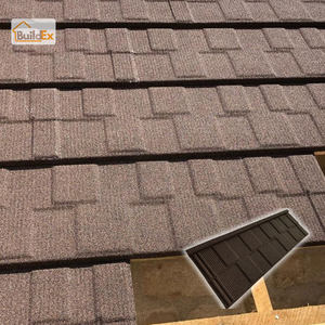 Bardeaux de <span class=keywords><strong>toiture</strong></span> en métal revêtus de pierre résistants aux intempéries et durables pour les climats chauds Matériaux de construction - Product Image 2