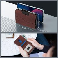 Portefeuille de luxe pour homme en cuir véritable de qualité supérieure avec porte-cartes escamotable, portefeuille magnétique RFID, porte-cartes de crédit pour homme