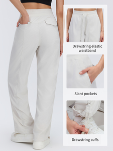 <span class=keywords><strong>Pantalon</strong></span> cargo 2-en-1 à séchage rapide avec logo personnalisé, coupe décontractée, pour la course et le sport, taille élastique avec cordon de serrage, jambe droite, pour <span class=keywords><strong>femme</strong></span> - Product Image 4