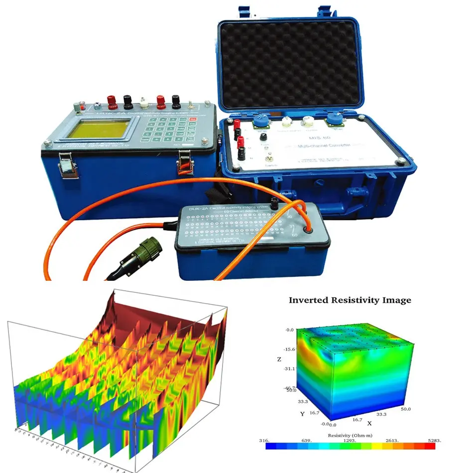 Geofysische Apparatuur 2D/3D Diepe Ondergrondse Water Detector Voor 300M En Ondergrondse Water Detector Prijs