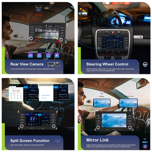 Podofo pour <span class=keywords><strong>Porsche</strong></span> Cayenne 2005-2009 7'' Autoradio Android 4+64G 2DIN 4+64G GPS WiFi intégré CarPlay/Android Auto Écran partagé - Product Image 2