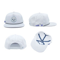 Elegante Gorra de Golf Personalizada de 5 Paneles sin Estructura, Soporte para Tees de Goma PVC, 100% Poliéster, Bordado a Mano, Impermeable para Golf al Aire Libre