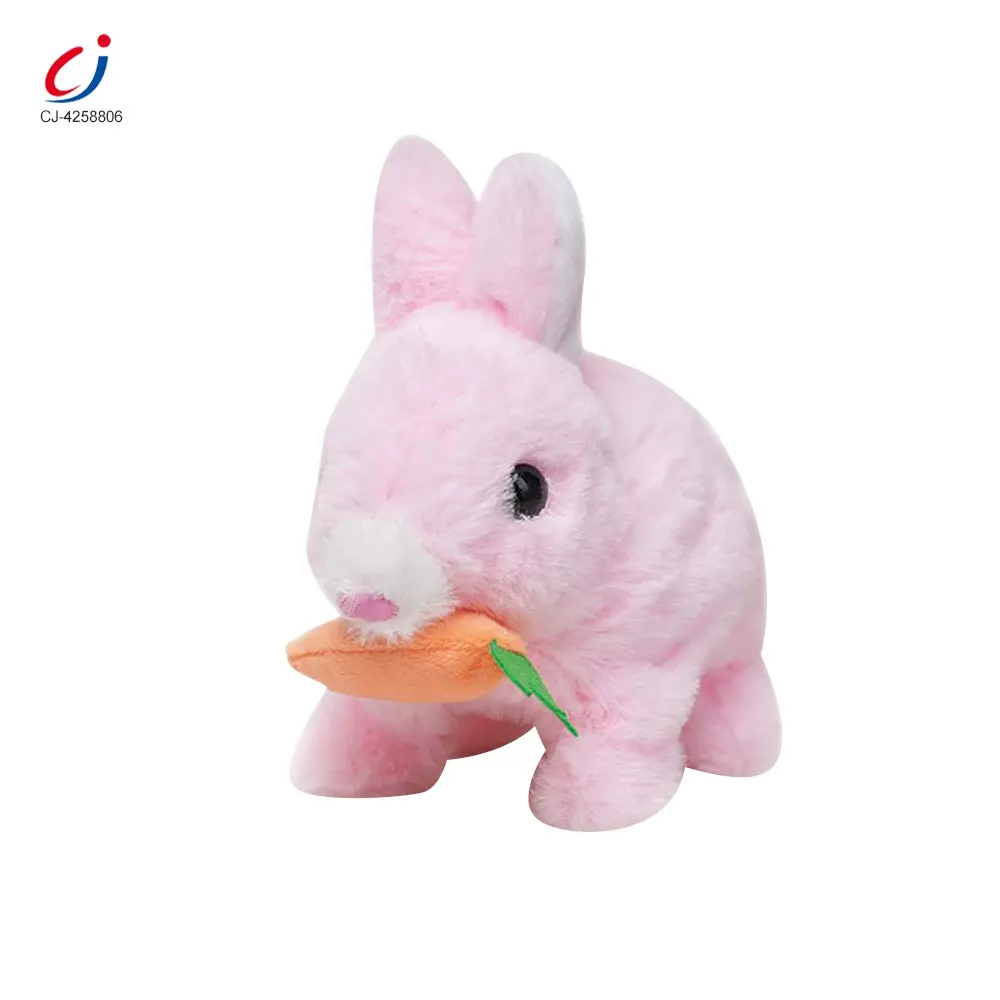 Chengji che cammina peluche giocattolo animale bambino educativo B/O elettrico bel morso ravanello coniglio peluche