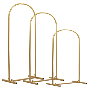 <strong>Gold</strong> Wedding Arch <strong>Backdrop</strong> Stand Set of 3 Balloon Arch Stand Metal Arch <strong>Backdrop</strong> Stand for Birthday Party Wedding - Product Image 1