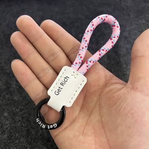 Genuine Leather Car Keychain Handmade Minimalist Light-Luxury <b>Key</b> <b>Ring</b> Customizable Logo Pendant Anti-Loss Lanyard - Product Image 4