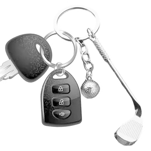 Porte-clés de club de golf en alliage de zinc argenté en gros, porte-clés de golf, pendentif de clé pour homme et femme, porte-clés créatif, cadeaux - Product Image 2