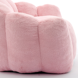Pouf de sol confortable en tissu polaire Sherpa chaud, enveloppé de carton compressé, pour une optimisation de l'espace - Product Image 4