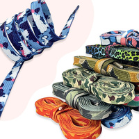 WEGOODZF Lacets plats unisexes personnalisés en polyester imprimé camouflage léopard coloré pour baskets et chaussures décontractées