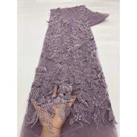 Tissu en dentelle à sequins brodés avec motifs perlés et sequins, idéal pour les robes de mariée africaines