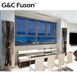 Fuson garanzia di qualità doppio 3 tracce finestra scorrevole in alluminio finestre e porte in alluminio vetro doppio vetro finestre scorrevoli - Product Image 1