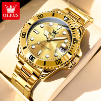 OLEVS 5885 Montre à Quartz Homme Classique, Étanche et Lumineuse avec Calendrier, Design Personnalisé, Bracelet Luxe et Logo