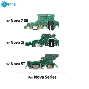 华为新星2 2i 2s 3 4 4e 5 5i 5t 6 7 SE Pro USB板带麦克风的USB充电充电器端口坞站连接器柔性电缆