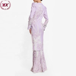 Dernier modèle malaisie vente en gros jupe longue plissée broderie <span class=keywords><strong>baju</strong></span> <span class=keywords><strong>kurung</strong></span> moden dentelle <span class=keywords><strong>baju</strong></span> <span class=keywords><strong>kurung</strong></span> en gros au vietnam - Product Image 3