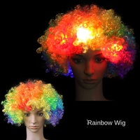 Lumineux LED Flash Fan Headgear Hat Explosive Clown Perruque pour le plaisir pour les célébrations de Noël