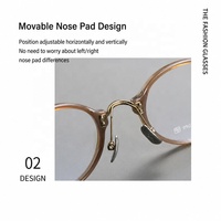 Lunettes de soleil rétro à monture ronde en acétate, montures de lunettes unisexes plaquées titane