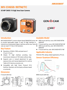 Nouvelle caméra industrielle originale HIK ROBOT MV-CH650-90TM-M58S-NF, modèle mono 65MP 10GigE - Product Image 4