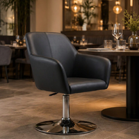 JOHOOFURNITURE Chaise de bar en cuir PU noir, fauteuil à dossier réglable en hauteur, pour comptoir, vente en gros, usage commercial pour pub