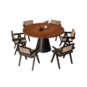 Extendable Solid Wood <b>Dining</b> <b>Table</b> Square To Round Convertible Multipurpose For <b>Dining</b> Room - Product Image 5